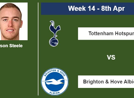 FANTASY PREMIER LEAGUE. Jason Steele statistics before facing Tottenham Hotspur on Saturday 8th of April for the 14th week.