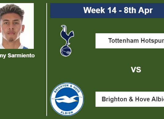 FANTASY PREMIER LEAGUE. Jeremy Sarmiento statistics before facing Tottenham Hotspur on Saturday 8th of April for the 14th week.