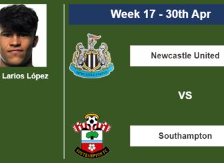 FANTASY PREMIER LEAGUE. Juan Larios López statistics before the encounter against Newcastle United on Sunday 30th of April for the 17th week.
