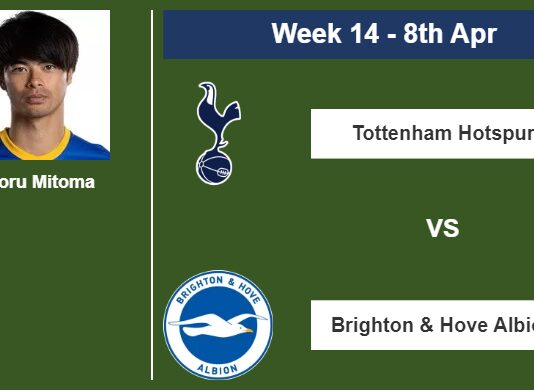 FANTASY PREMIER LEAGUE. Kaoru Mitoma statistics before facing Tottenham Hotspur on Saturday 8th of April for the 14th week.