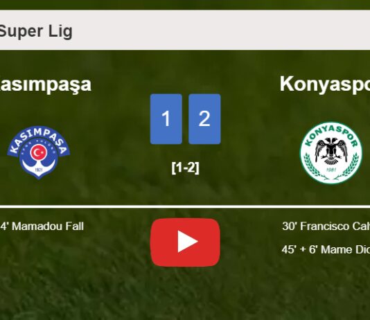 Konyaspor recovers a 0-1 deficit to overcome Kasımpaşa 2-1. HIGHLIGHTS