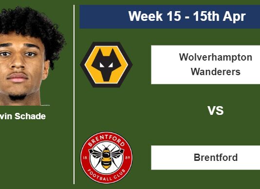 FANTASY PREMIER LEAGUE. Kevin Schade statistics before facing Wolverhampton Wanderers on Saturday 15th of April for the 15th week.