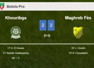 Khouribga and Maghreb Fès draw 2-2 on Tuesday
