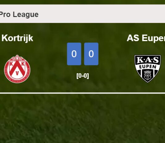 Kortrijk draws 0-0 with AS Eupen on Saturday