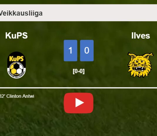 KuPS tops Ilves 1-0 with a goal scored by C. Antwi. HIGHLIGHTS
