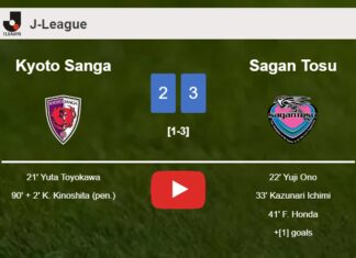 Sagan Tosu beats Kyoto Sanga 3-2. HIGHLIGHTS