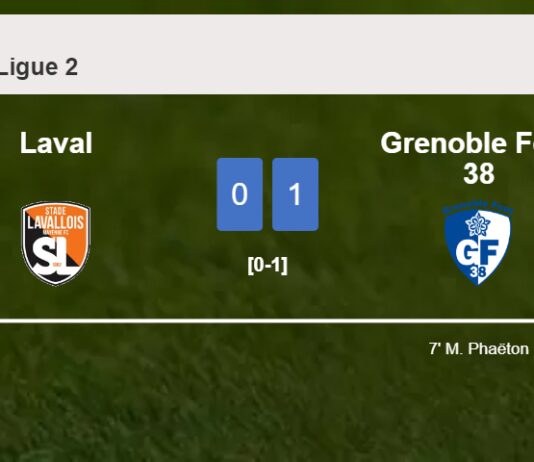 Grenoble Foot 38 conquers Laval 1-0 with a goal scored by M. Phaëton