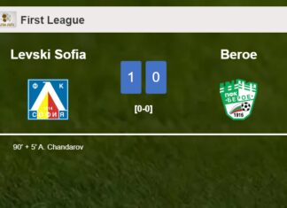 Levski Sofia tops Beroe 1-0 with a late goal scored by A. Chandarov