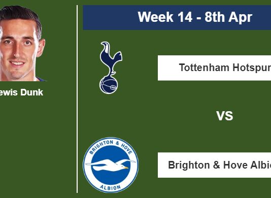 FANTASY PREMIER LEAGUE. Lewis Dunk statistics before facing Tottenham Hotspur on Saturday 8th of April for the 14th week.