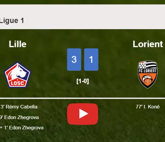 Lille conquers Lorient 3-1. HIGHLIGHTS