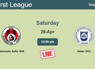 How to watch Lokomotiv Sofia 1929 vs. Hebar 1918 on live stream and at what time