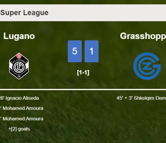 Lugano estinguishes Grasshopper 5-1 with a superb performance