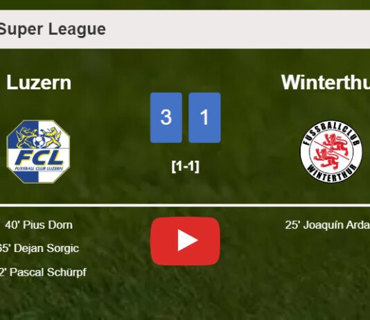 Luzern conquers Winterthur 3-1 after recovering from a 0-1 deficit. HIGHLIGHTS