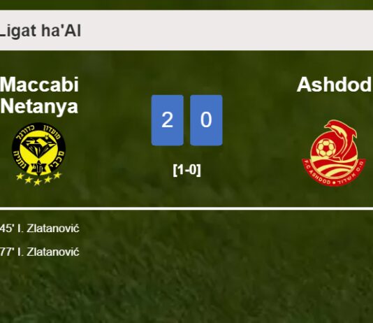I. Zlatanović scores 2 goals to give a 2-0 win to Maccabi Netanya over Ashdod