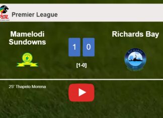 Mamelodi Sundowns defeats Richards Bay 1-0 with a goal scored by T. Morena. HIGHLIGHTS