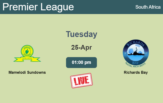 How to watch Mamelodi Sundowns vs. Richards Bay on live stream and at what time