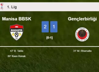 Manisa BBSK recovers a 0-1 deficit to prevail over Gençlerbirliği 2-1