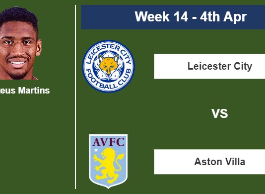 FANTASY PREMIER LEAGUE. Mateus Martins statistics before facing Aston Villa on Tuesday 4th of April for the 14th week.