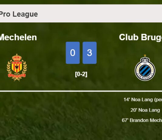 Club Brugge defeats Mechelen 3-0