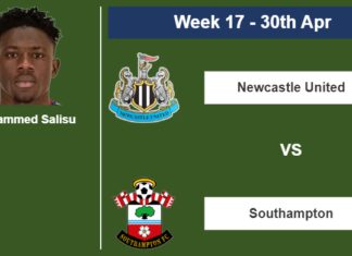 FANTASY PREMIER LEAGUE. Mohammed Salisu stats before playing vs Newcastle United on Sunday 30th of April for the 17th week.