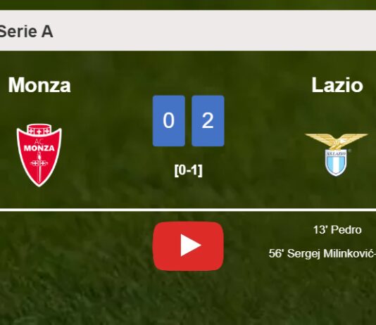 Lazio defeated Monza with a 2-0 win. HIGHLIGHTS