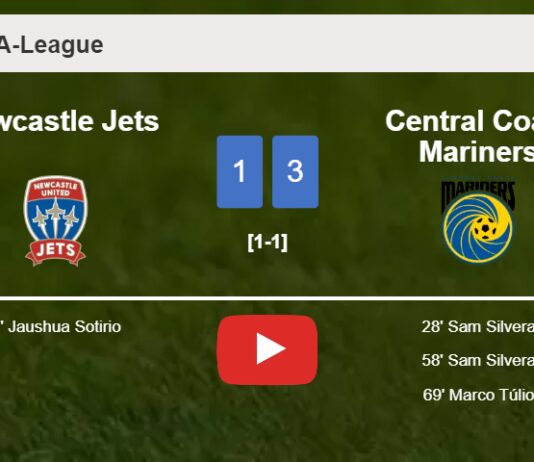 Central Coast Mariners beats Newcastle Jets 3-1 after recovering from a 0-1 deficit. HIGHLIGHTS