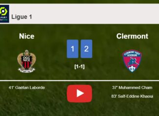 Clermont prevails over Nice 2-1. HIGHLIGHTS