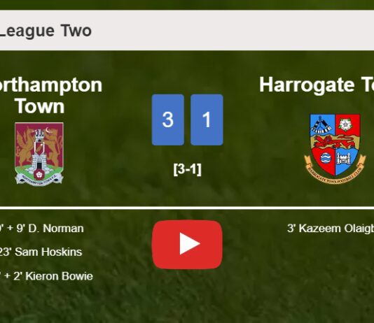 Northampton Town conquers Harrogate Town 3-1 after recovering from a 0-1 deficit. HIGHLIGHTS