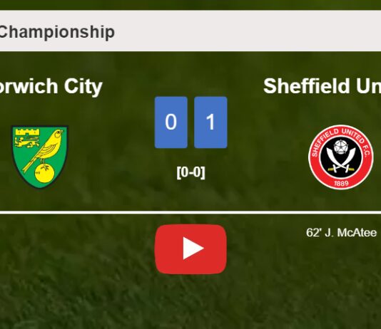 Sheffield United defeats Norwich City 1-0 with a goal scored by J. McAtee. HIGHLIGHTS