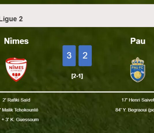 Nîmes overcomes Pau 3-2