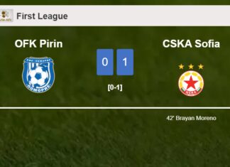 CSKA Sofia beats OFK Pirin 1-0 with a goal scored by B. Moreno