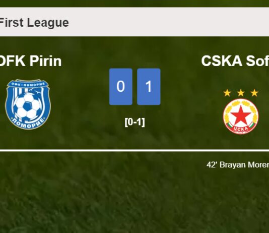 CSKA Sofia beats OFK Pirin 1-0 with a goal scored by B. Moreno