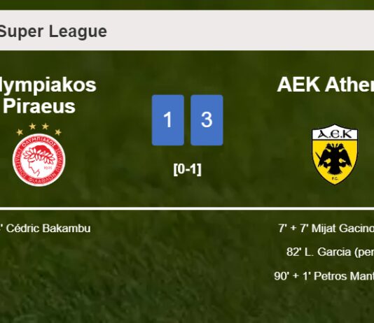 AEK Athens overcomes Olympiakos Piraeus 3-1