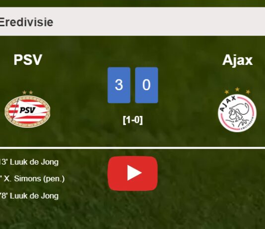 PSV annihilates Ajax with 2 goals from L. de. HIGHLIGHTS
