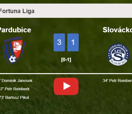 Pardubice beats Slovácko 3-1 after recovering from a 0-1 deficit. HIGHLIGHTS