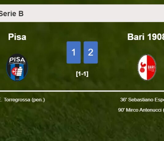 Bari 1908 recovers a 0-1 deficit to defeat Pisa 2-1