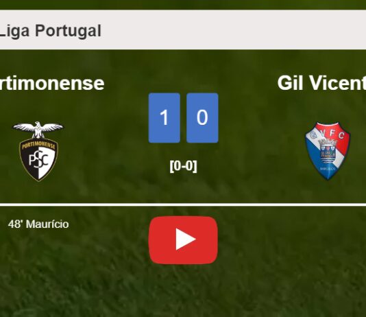 Portimonense conquers Gil Vicente 1-0 with a goal scored by Maurício. HIGHLIGHTS