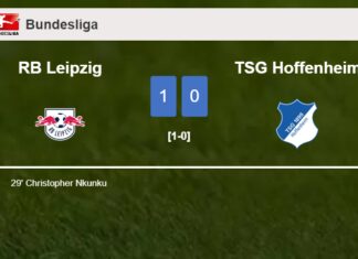 RB Leipzig defeats TSG Hoffenheim 1-0 with a goal scored by C. Nkunku 