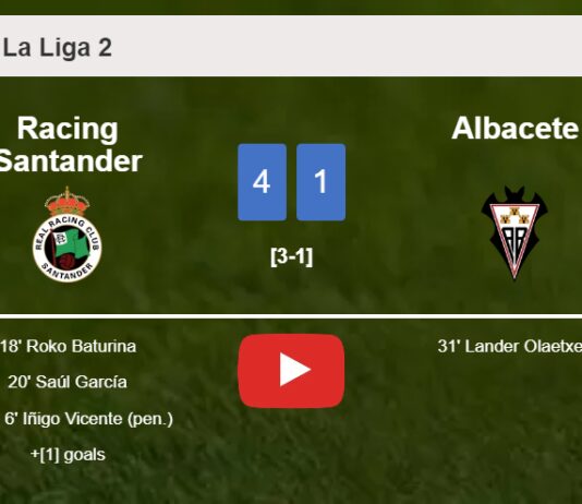 Racing Santander estinguishes Albacete 4-1 . HIGHLIGHTS