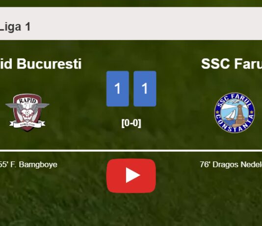 Rapid Bucuresti and SSC Farul draw 1-1 on Saturday. HIGHLIGHTS