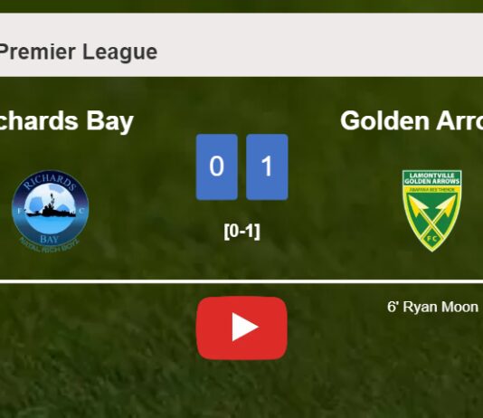 Golden Arrows prevails over Richards Bay 1-0 with a goal scored by R. Moon. HIGHLIGHTS