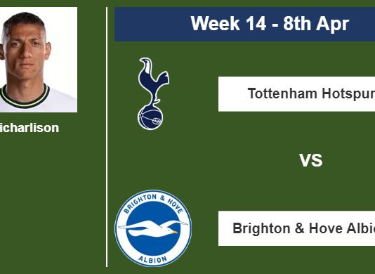FANTASY PREMIER LEAGUE. Richarlison statistics before facing Brighton & Hove Albion on Saturday 8th of April for the 14th week.