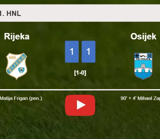 Osijek seizes a draw against Rijeka. HIGHLIGHTS