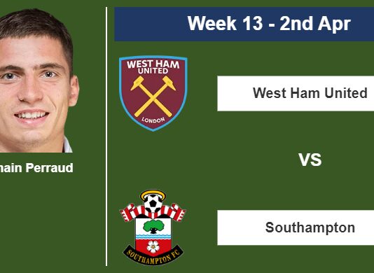 FANTASY PREMIER LEAGUE. Romain Perraud statistics before facing West Ham United on Sunday 2nd of April for the 13th week.