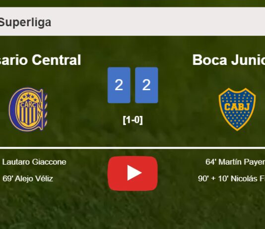 Rosario Central and Boca Juniors draw 2-2 on Sunday. HIGHLIGHTS