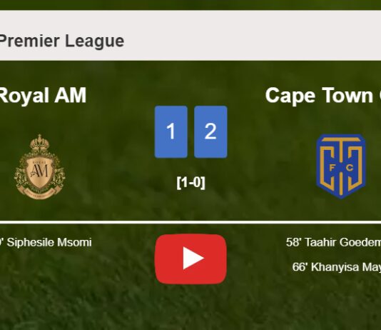 Cape Town City recovers a 0-1 deficit to conquer Royal AM 2-1. HIGHLIGHTS