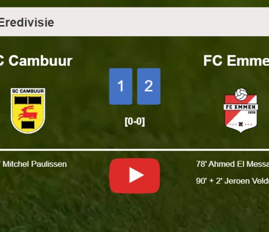 FC Emmen recovers a 0-1 deficit to top SC Cambuur 2-1. HIGHLIGHTS