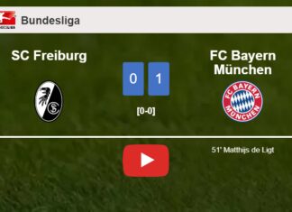 FC Bayern München defeats SC Freiburg 1-0 with a goal scored by M. de. HIGHLIGHTS