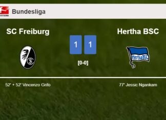 SC Freiburg and Hertha BSC draw 1-1 on Saturday