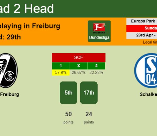 H2H, prediction of SC Freiburg vs Schalke 04 with odds, preview, pick, kick-off time - Bundesliga